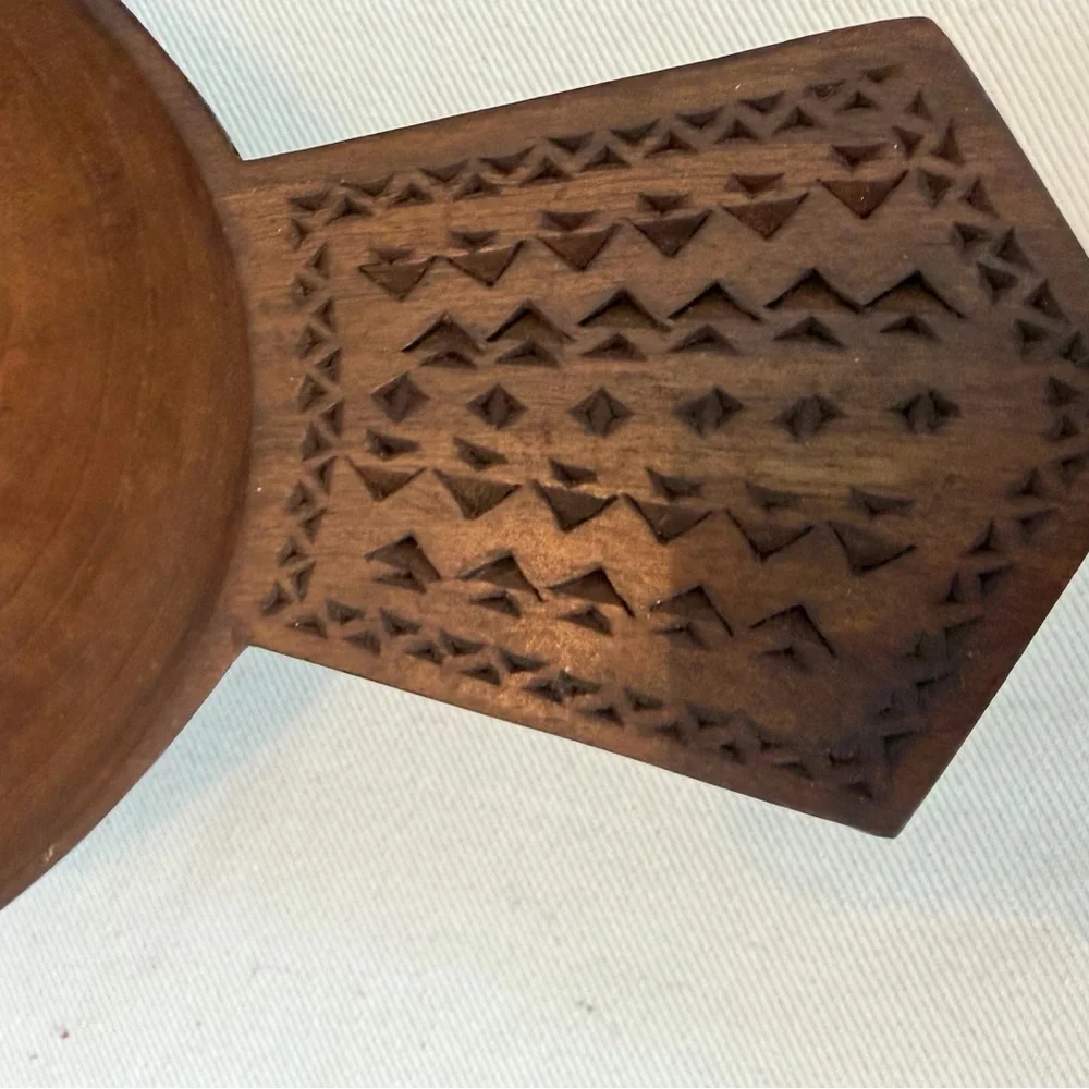 Hand-Carved Wooden Duck Bowl in Brown